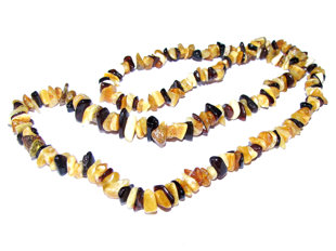 Multicolor amber necklace, 60cm